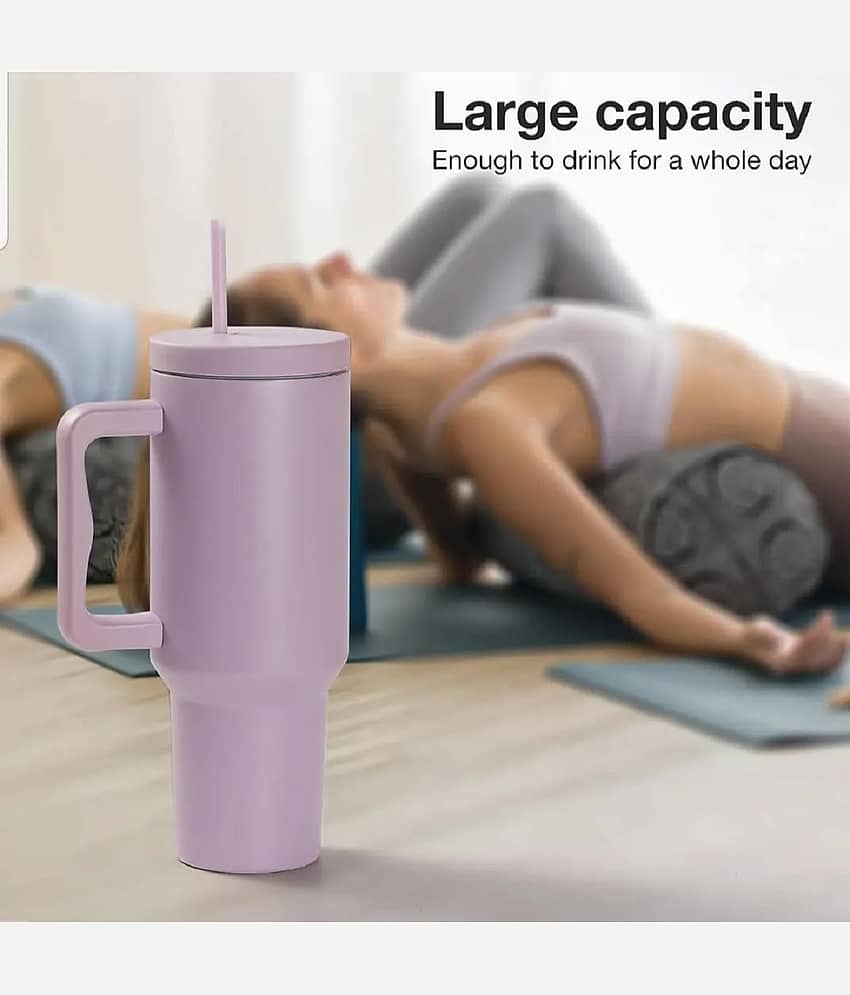 RAMDEV ENTERPRISE Tumbler with Handle and Straw Lid. Multicolor Stainless Steel Sipper Water Bottle 1200 mL ( Set of 1 ) view 2