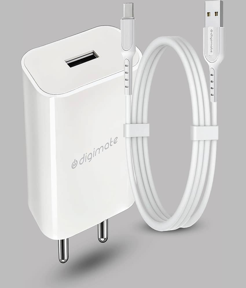 Digimate 15W Single USB Port Charger With Micro USB Cable (DG-ADP-1007, White)