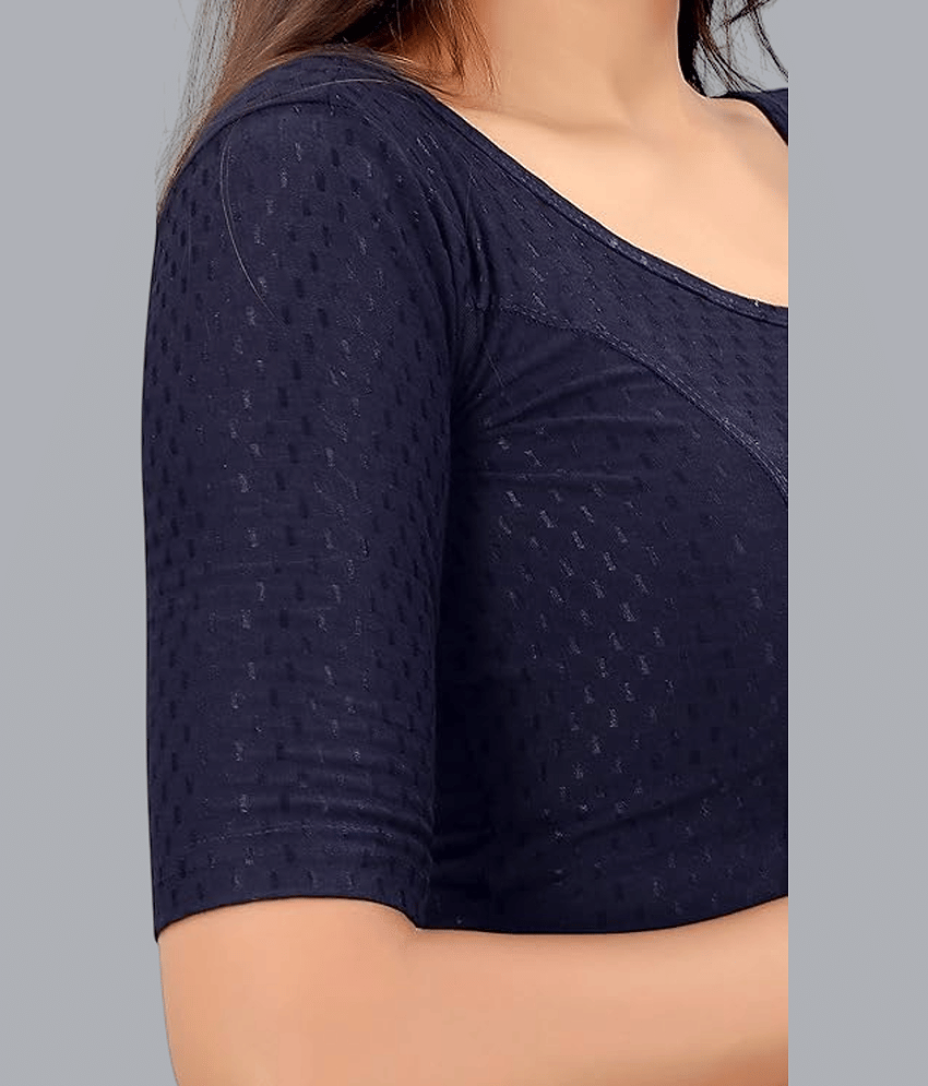 Bulbul Blue Readymade without Pad Lycra Women's Blouse ( Pack of 1 ) view 2