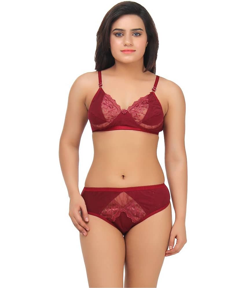 TCG Maroon Lace Bra & Panty Set