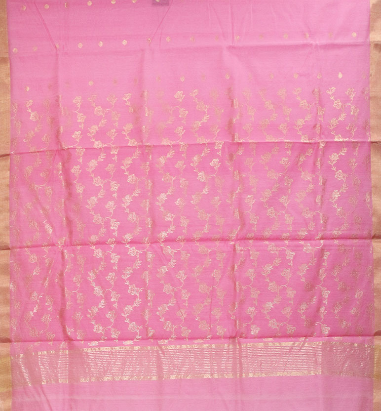 Handloom Chanderi Silk By Mercerized Cotton Saree view 2