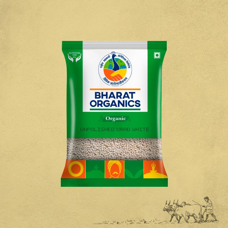 Organic Unpolished Urad Gota White - Bharat Organics