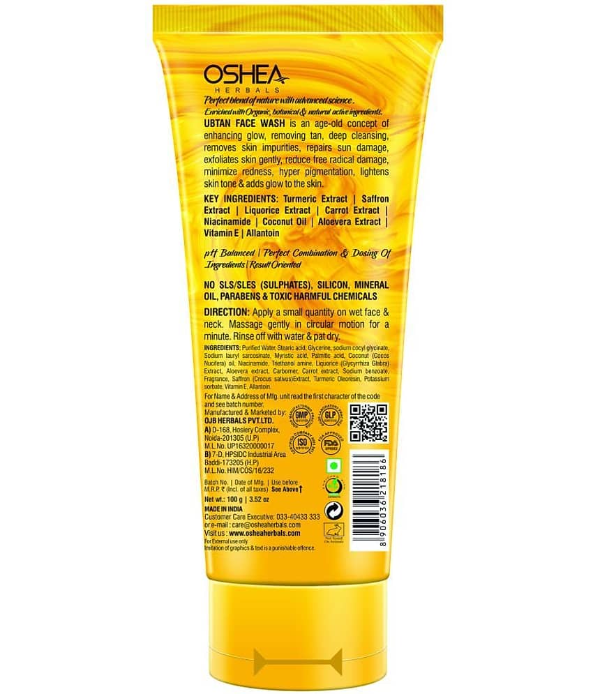 Oshea Herbals UBTAN GLOWING & TAN REMOVING FACE WASH 100Grams view 2