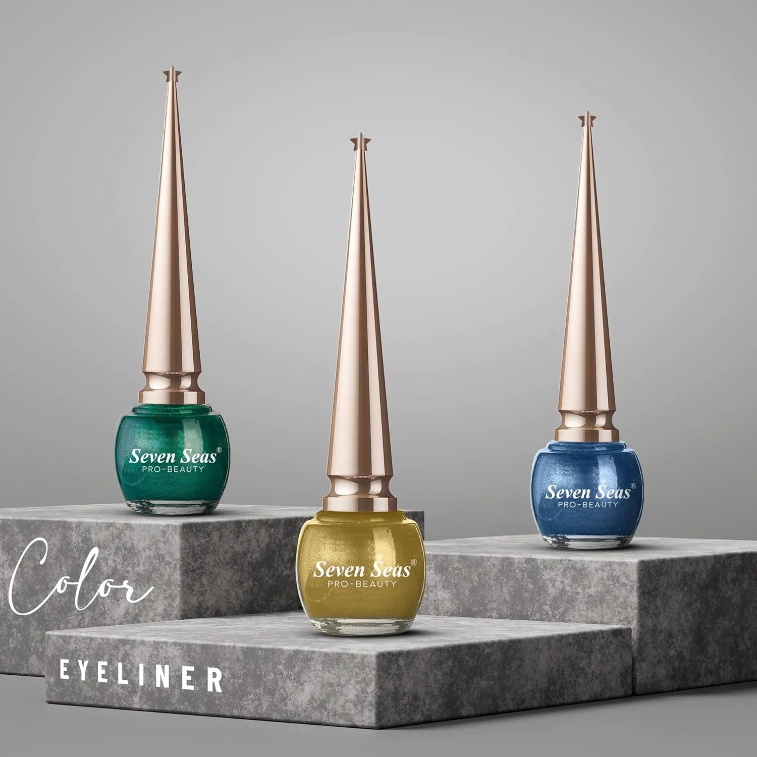 Seven Seas Liquid Color Eyeliner - 5ml | Waterproof | Smudgeproof | Long Lasting | Eyeliner for Women (Dark Blue, 5ml) view 2