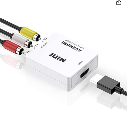 RCA to HDMI Converter, AV to HDMI Adapter 1080P Mini RCA Composite CVBS Video Audio Converter Adapter