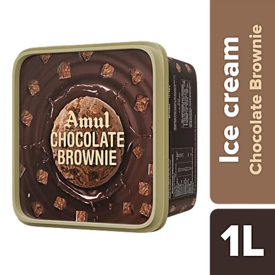 Amul Ice Cream - Chocolate Brownie, 1 L Tub - 1000 mL - One Tub