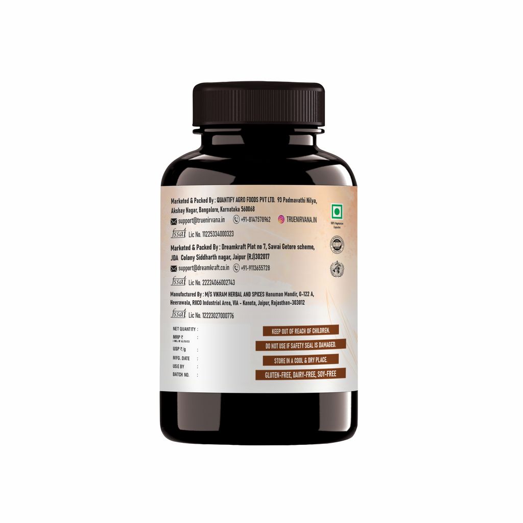 True Nirvana Ashwagandha Extract Veg Capsules Stress Relief and Energy Support 60 Capsules view 2