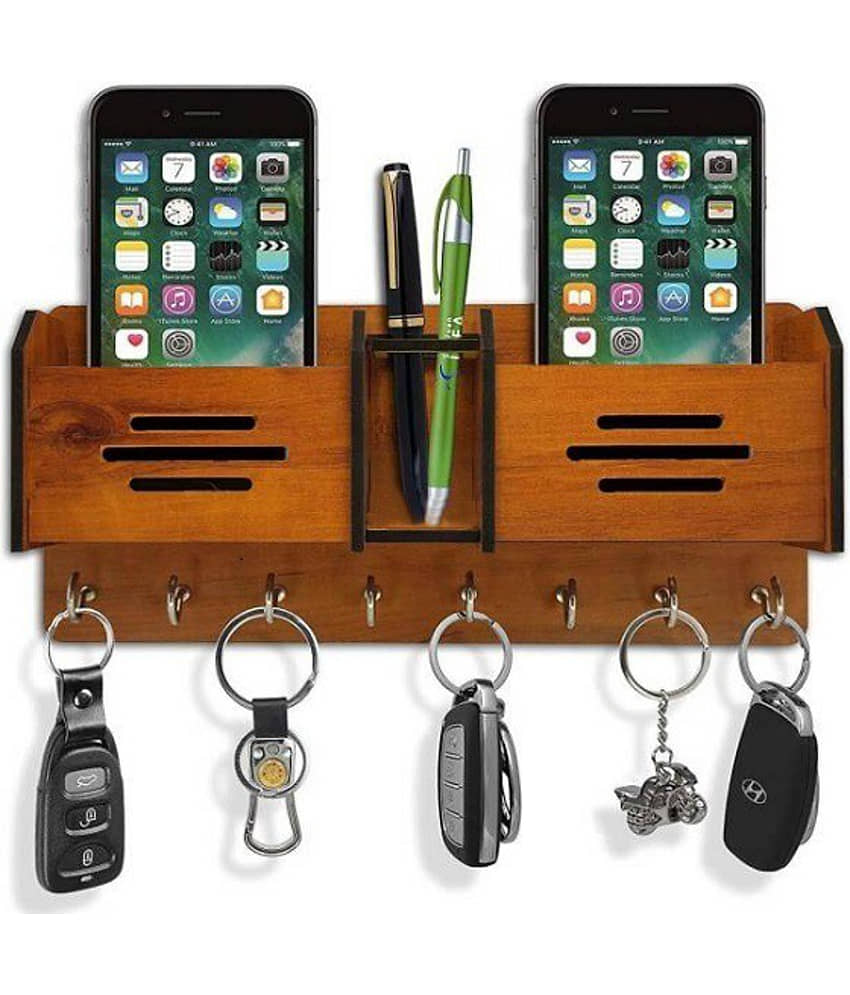 Arpita Crafts Brown Wood Key Holder - Pack of 1