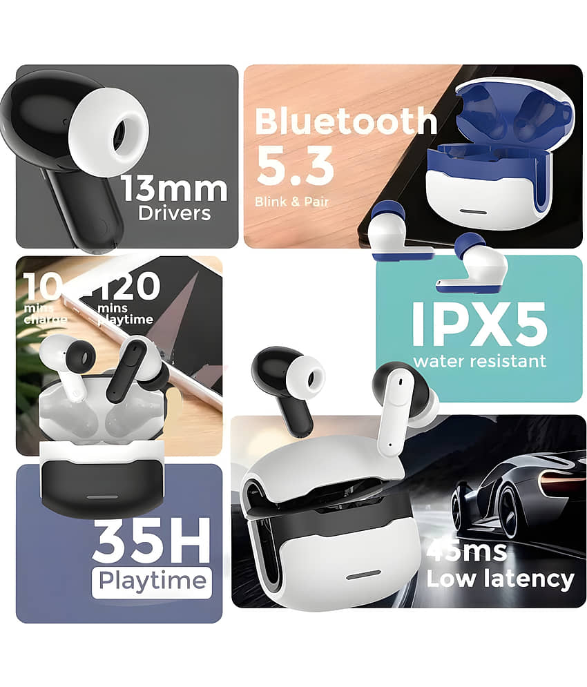 VERONIC AIRBUDS 311 GAMING Bluetooth True Wireless (TWS) In Ear 35 Hours Playback Low Latency,Fast charging IPX4(Splash & Sweat Proof) Green view 2
