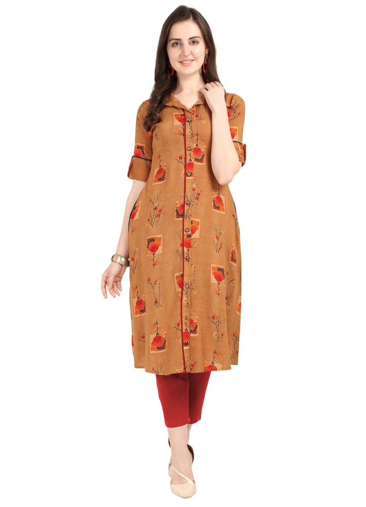 SHOPPING QUEEN Women Rayon A-Line Kurta view 2