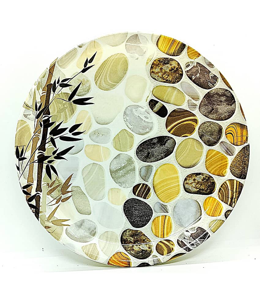 Laserbot 6 Pcs Melamine Grey Half Plate view 2