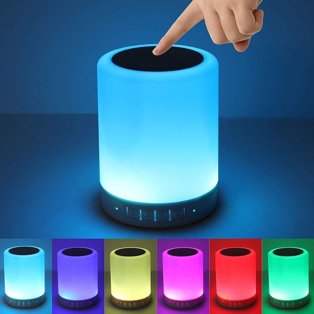 Touch Lamp Truly Wireless Bluetooth Portable Speaker | Touch Control Bedside Table Lamp with Colorful Led, Best Gift for Teens Kids Children view 2