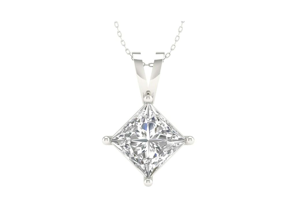 Classic Princess Solitaire Necklace view 2