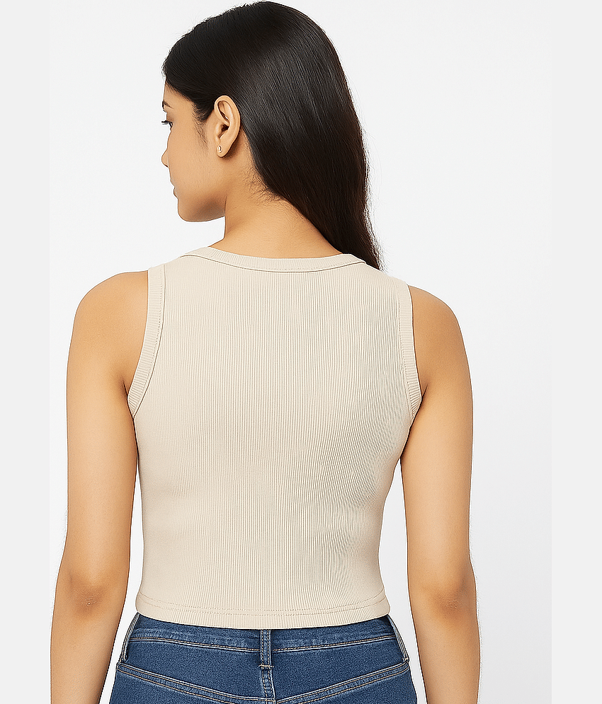 Elina Women's Cotton Crop Top ( Black ) view 2