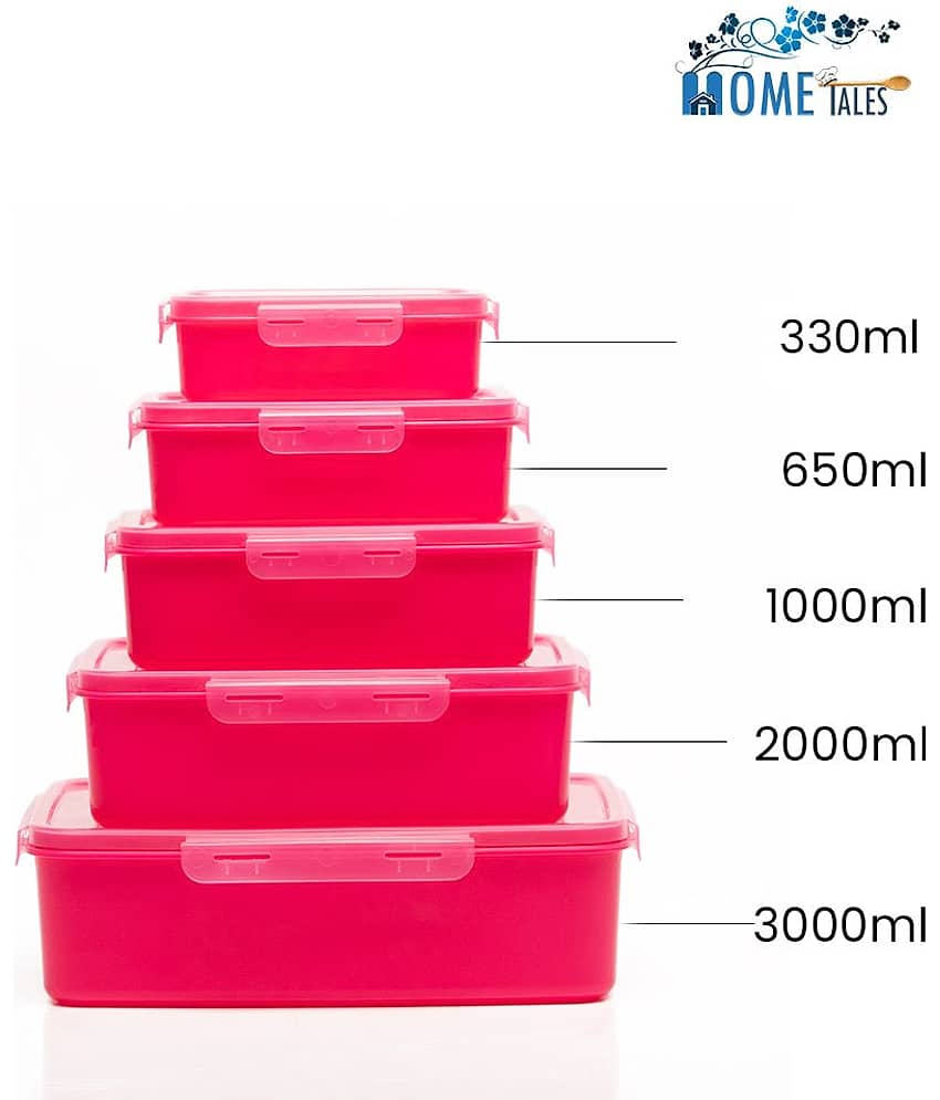 Plastic Multi-Purpose Rectangle Food Container 3000ml, 2000ml, 1000ml, 650ml, 330ml, Blue (5U) view 2