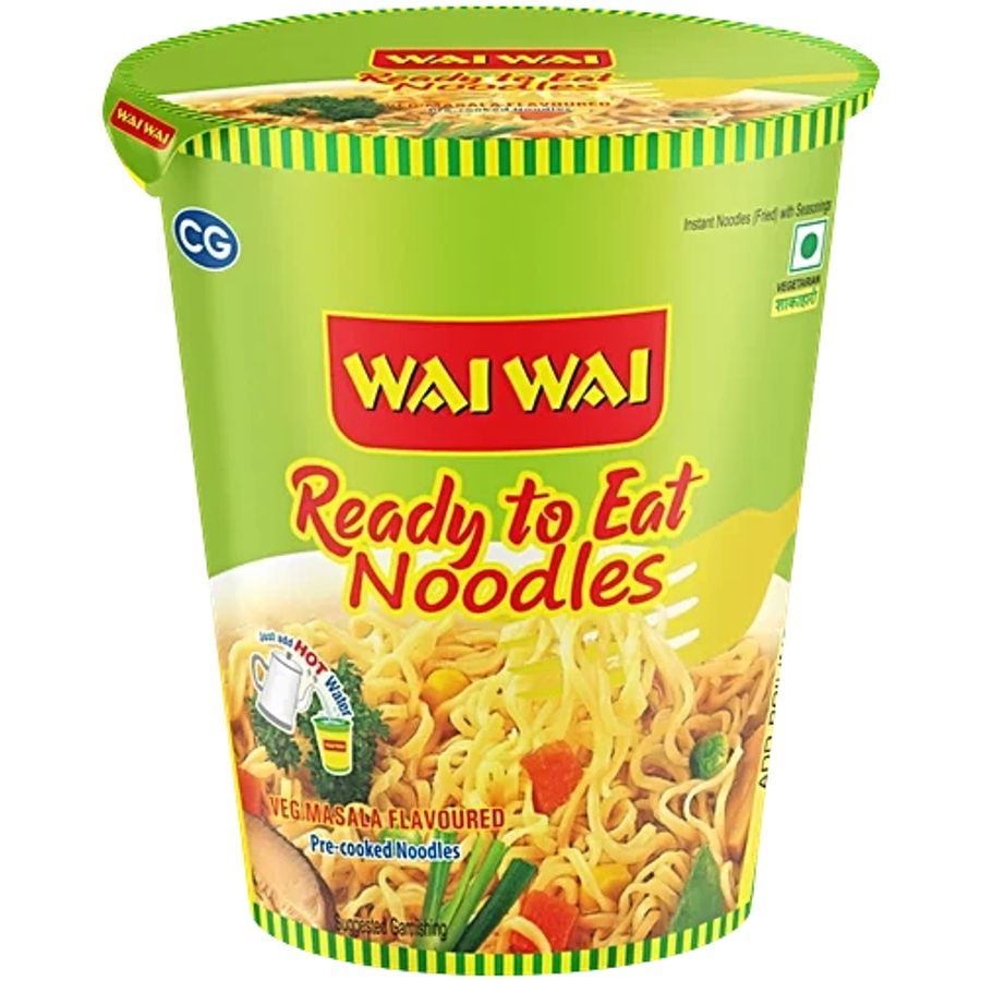 Wai Wai Ready To Eat Veg Masala Flavoured Pre-Cooked Noodles, 70 g - 70 gm - One Pack view 2
