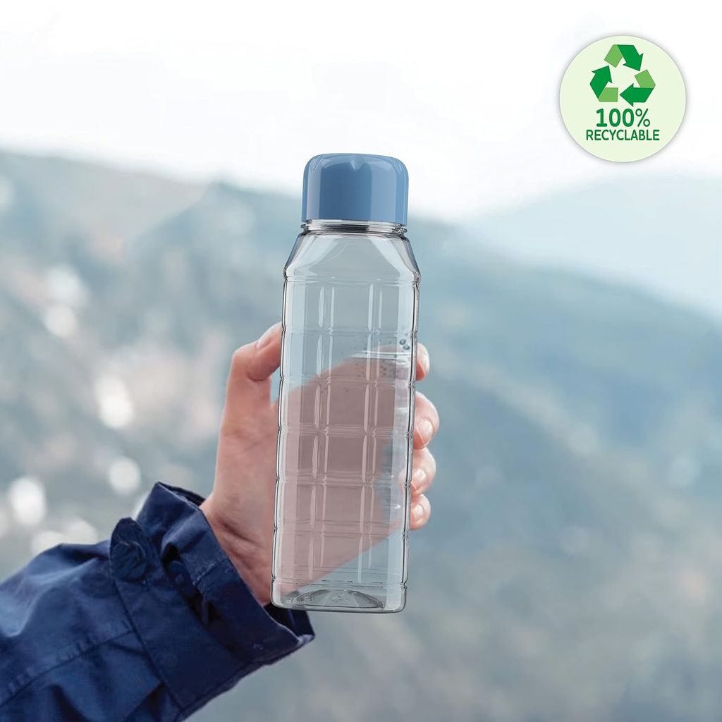 Kollor 500ml Chess Water Bottle Set|BPA-Free Transparent Plastic Bottle for Fridge, Office, School, Gym & Travel|Small Reusable Leak-Proof Bottle With Blue Cap view 2