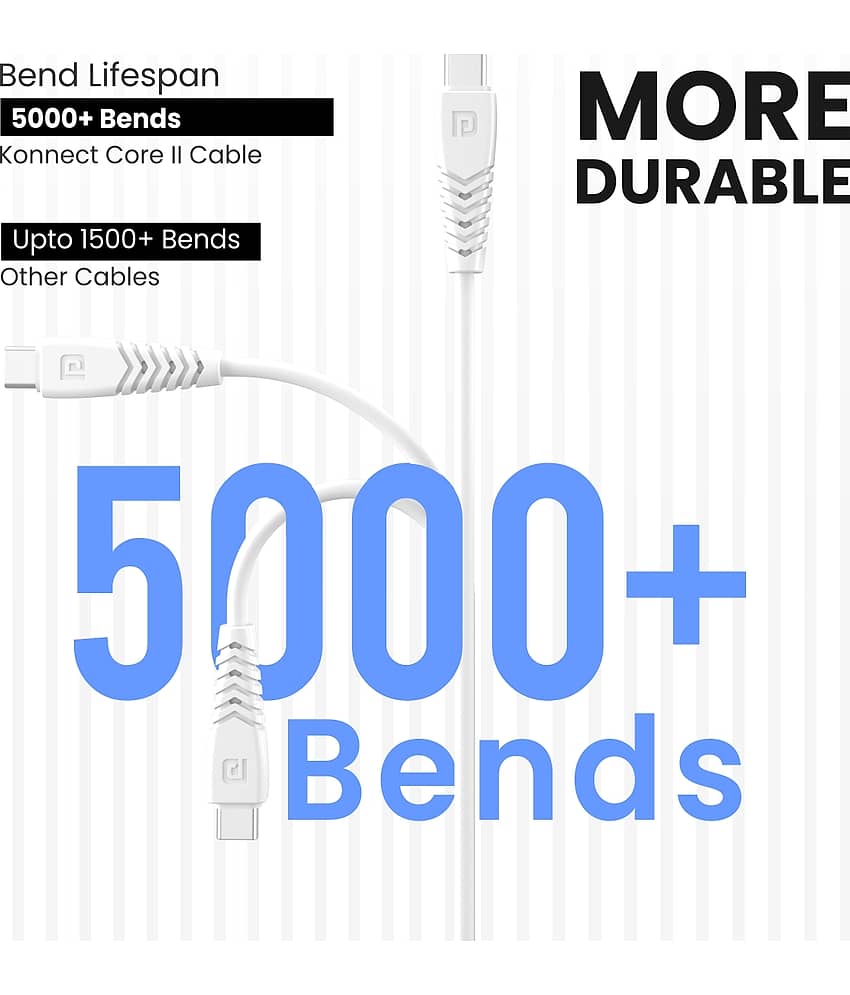 Portronics Type C Cable White - 1 Meter view 2