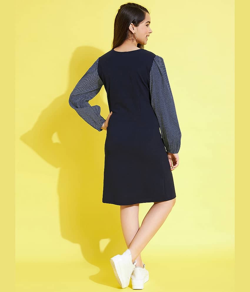 StyleStone Polyester Bodycon Dress For Girls ( Pack of 1 , Navy Blue ) view 2