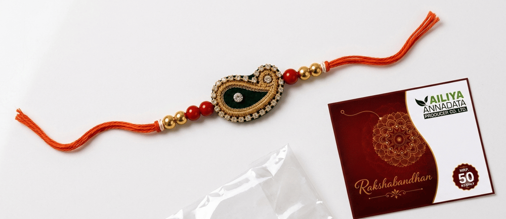 Zardosi Paisley Rakhi view 2