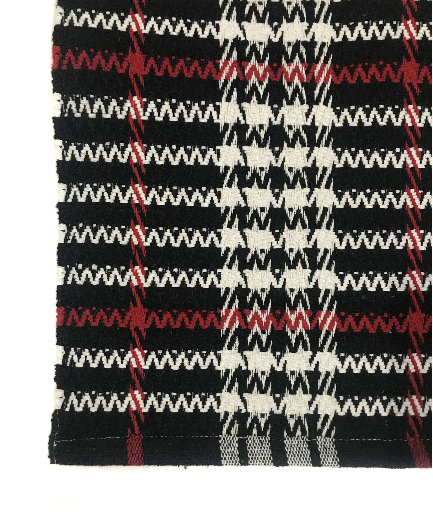 Hand Woven Recycled Cotton Rug, Black/White, Size 20'’x30'’. Machine Washable. pack of 2