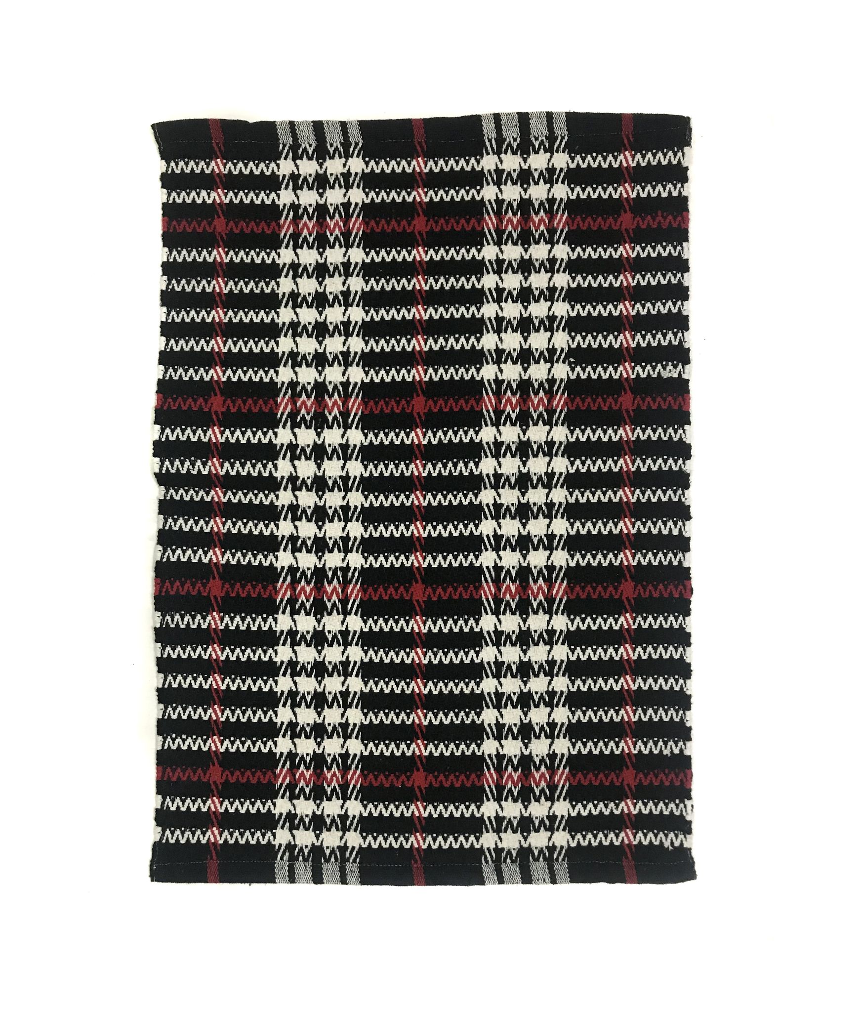 Hand Woven Recycled Cotton Rug, Black/White, Size 20'’x30'’. Machine Washable. pack of 2 view 2