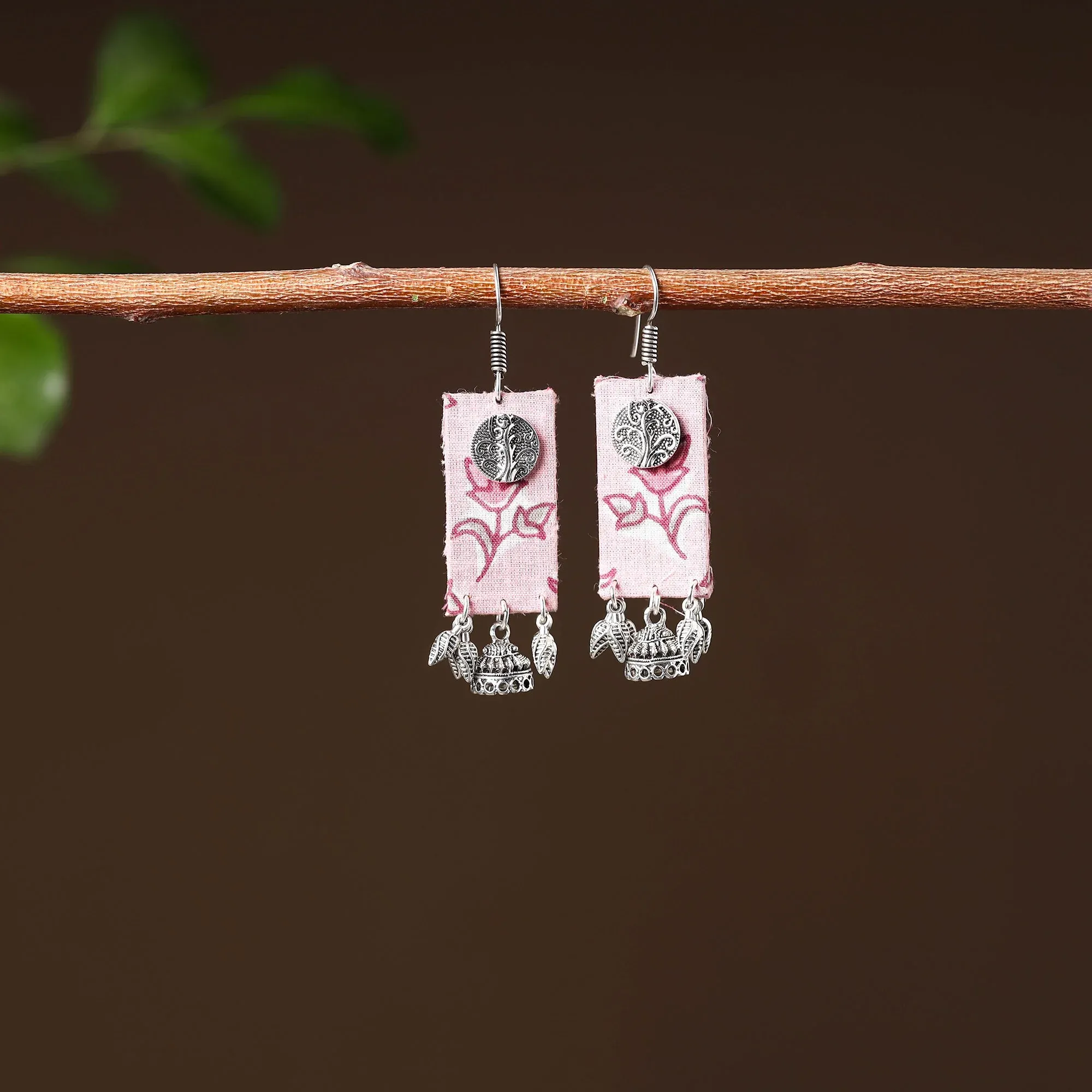 Pink - Zaida Handcrafted GS Fabart Earrings
