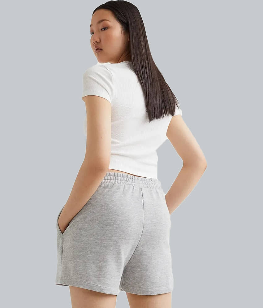Scrott Fitness Cotton Hot Pants - Gray view 2