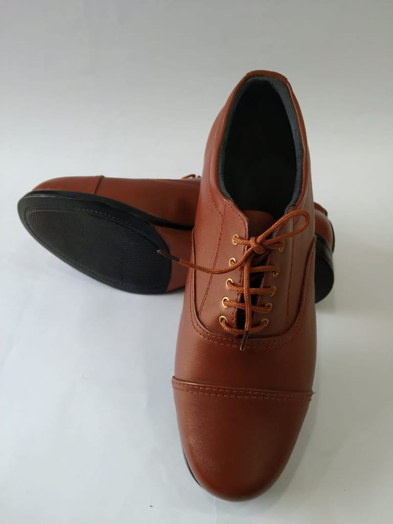 Brown Leather Derby Shoes for Men