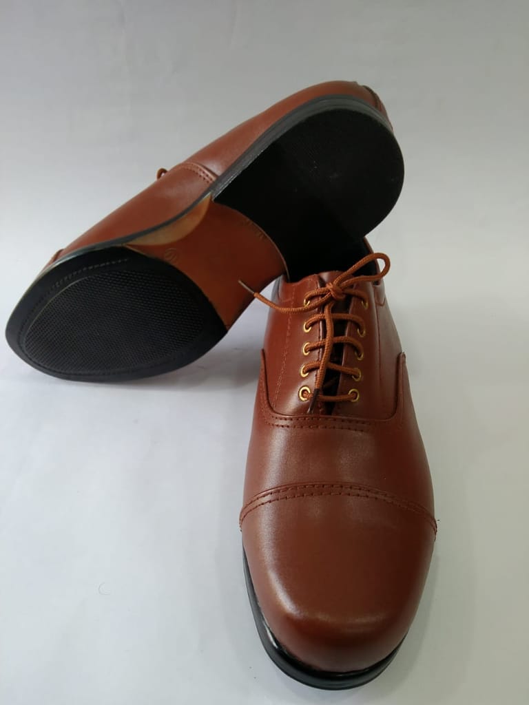 Brown Leather Derby Shoes for Men view 2