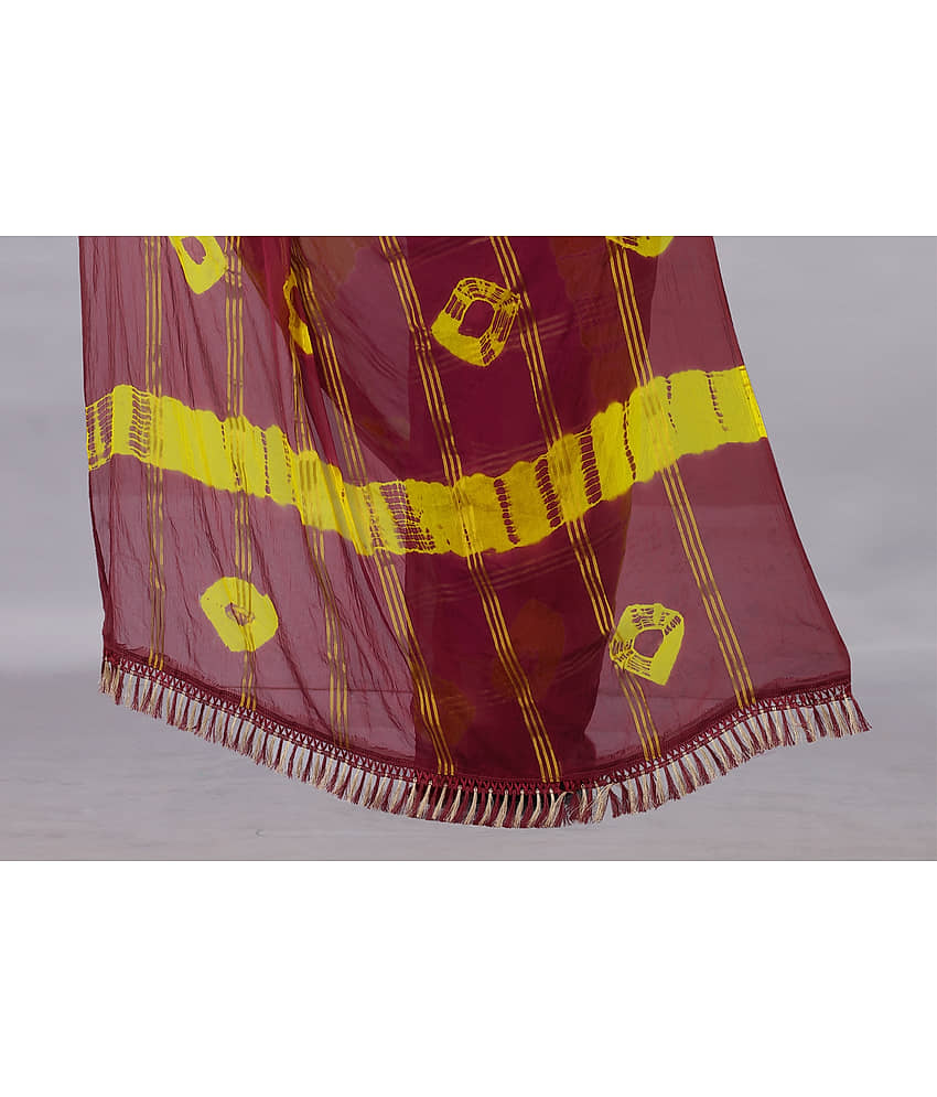 Rhey Chiffon Printed Saree With Unstitched Blouse Piece ( Green ) view 2