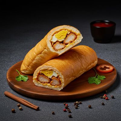 Egg With Double Chicken Roll