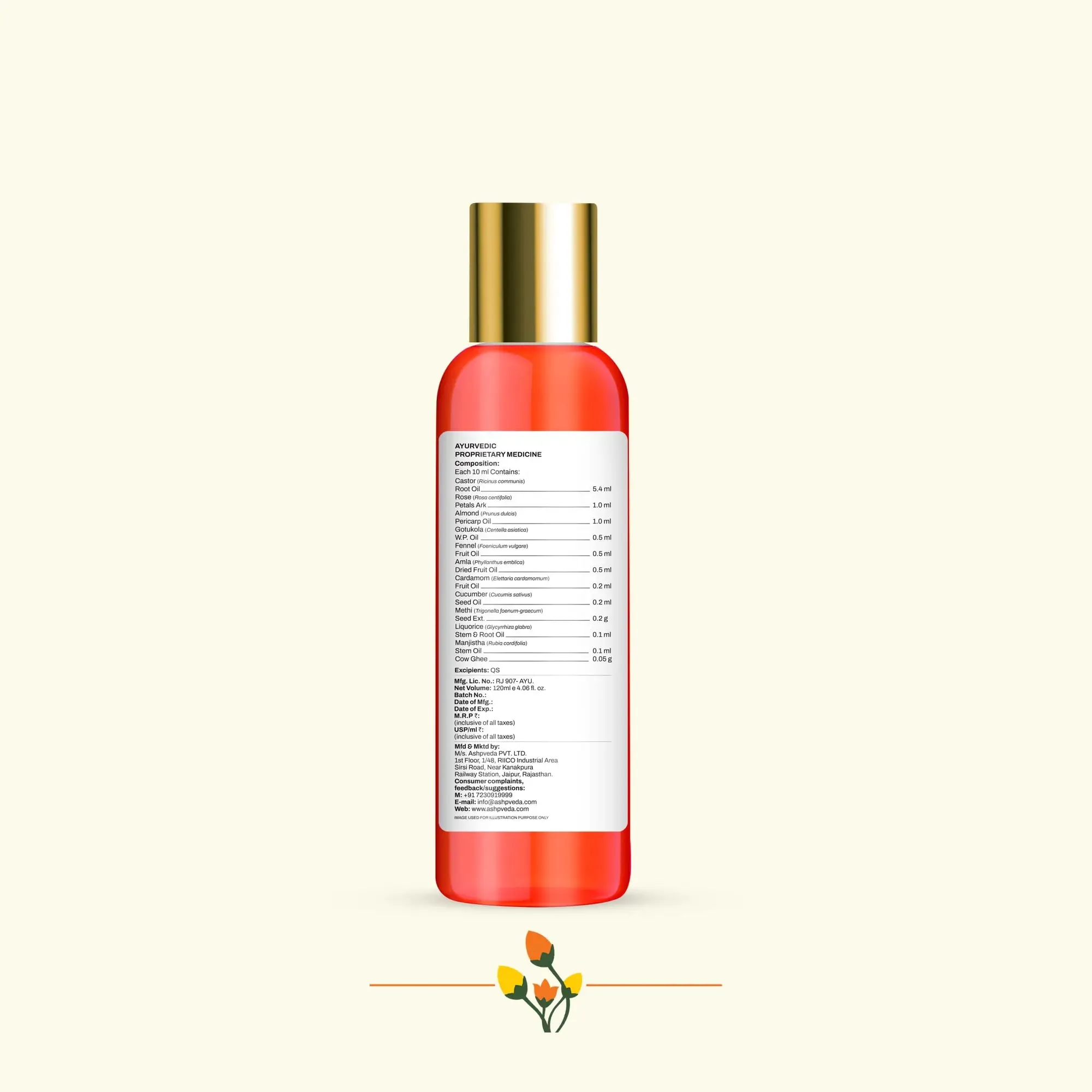 ashpveda Kannauj Rose & Oudh Bath & Body Oil view 2