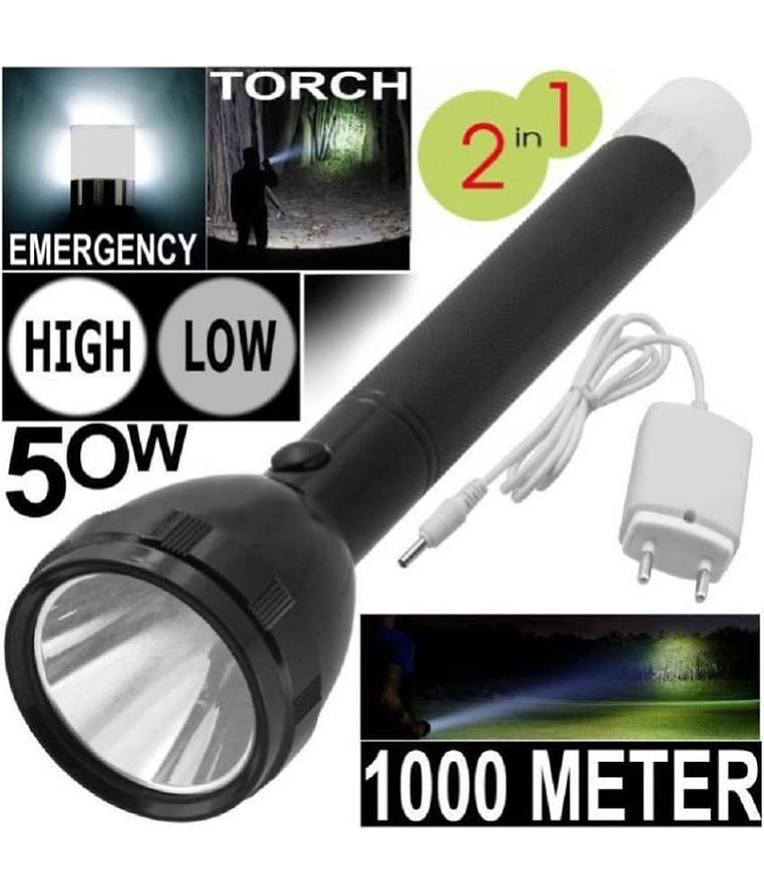 IDOLESHOP - 50W Rechargeable Flashlight Torch ( Pack of 1 )
