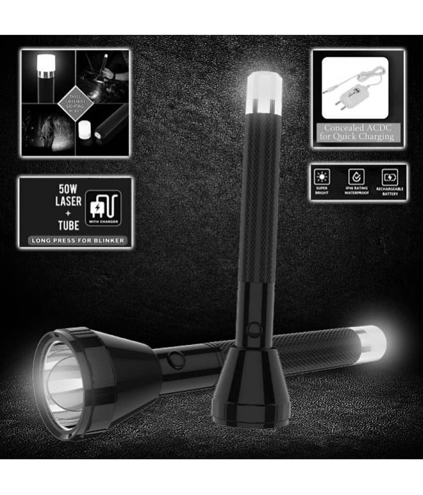 IDOLESHOP - 50W Rechargeable Flashlight Torch ( Pack of 1 ) view 2