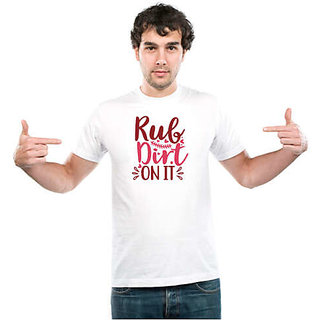UDNAG Unisex Round Neck Graphic Baseball, Rub dirt on it Polyester T-Shirt White view 2