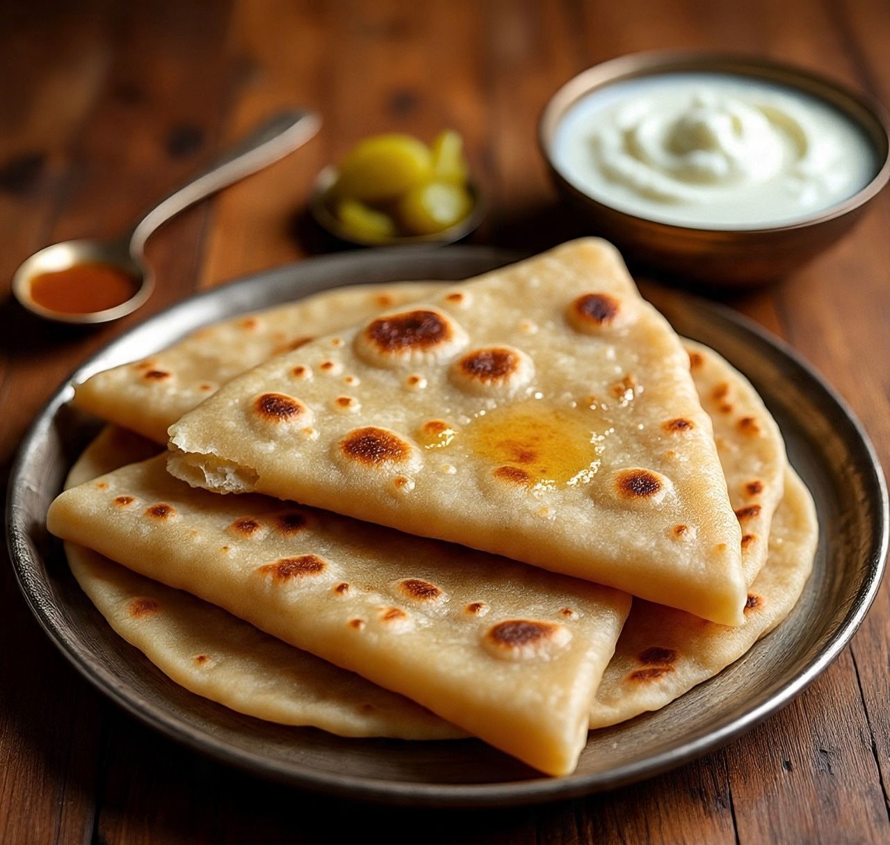 Plain Paratha (3 pieces, triangle-shaped)