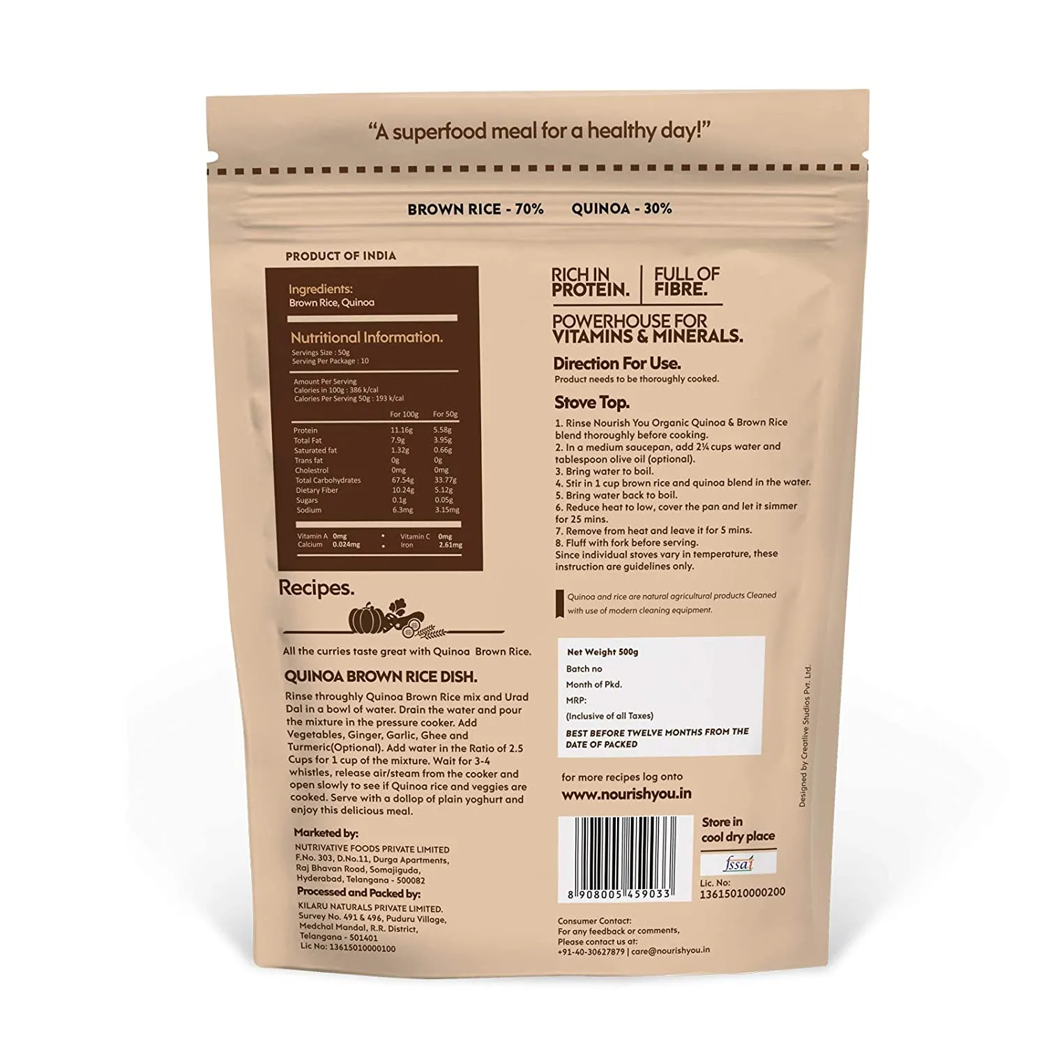 nourish you White Quinoa & Brown Rice Mix view 2