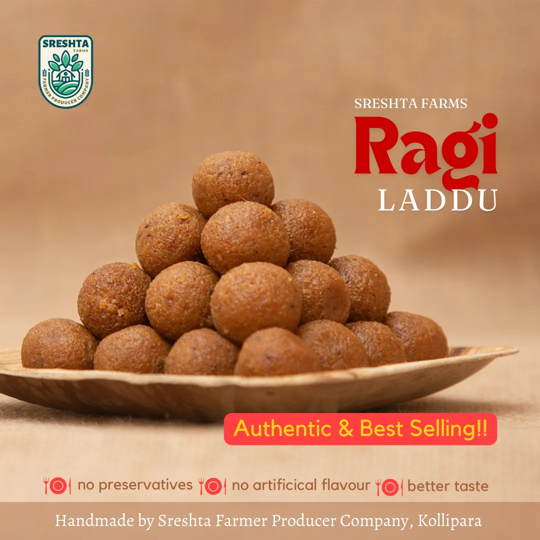 Sreshta Farms Ragi Laddu with Jaggery & Pure Ghee
