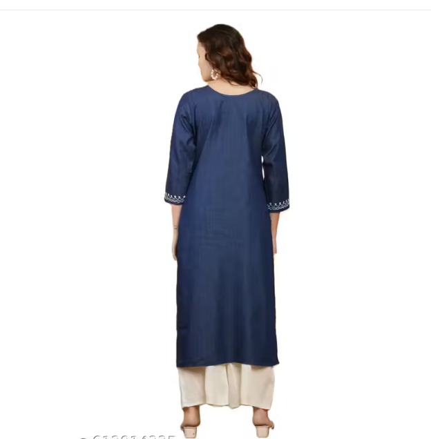 Stylish Denim Embroidered Premium Kurti view 2