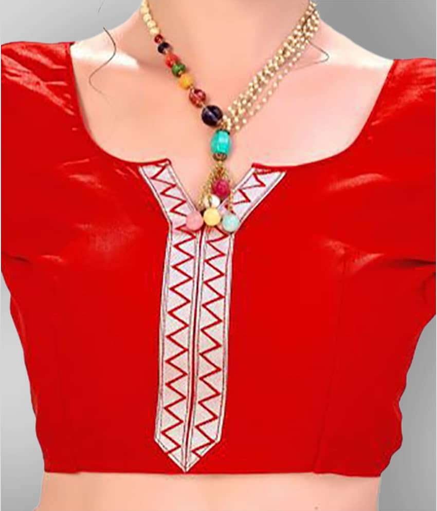 Dressy Banarasi Silk Printed Saree With Unstitched Blouse Piece ( Red ) view 2
