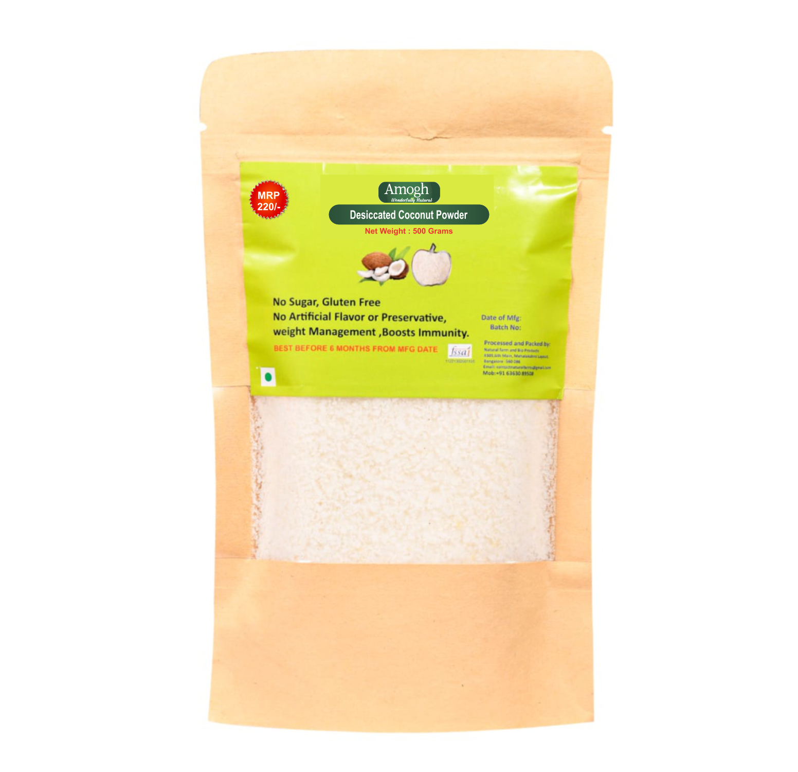 Amogh Desiccated Coconut Powder 500 Gms