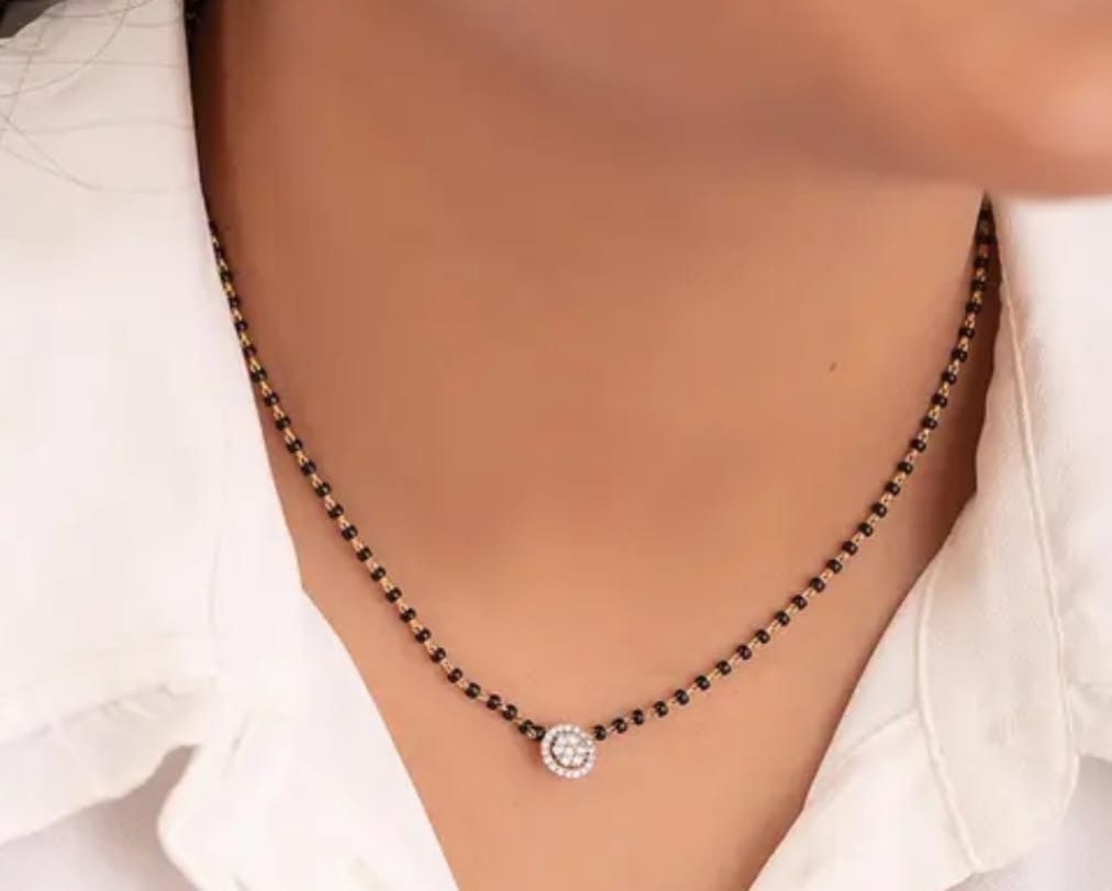 American Dimond Brass Mangalsutr ❤️ In love with loveLY AMERICAN DIMNED Mamgal sutra 18 inch view 2