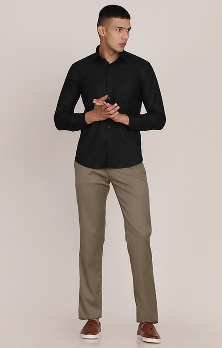 Tahvo Men Slim Fit Black Casual Shirt view 2