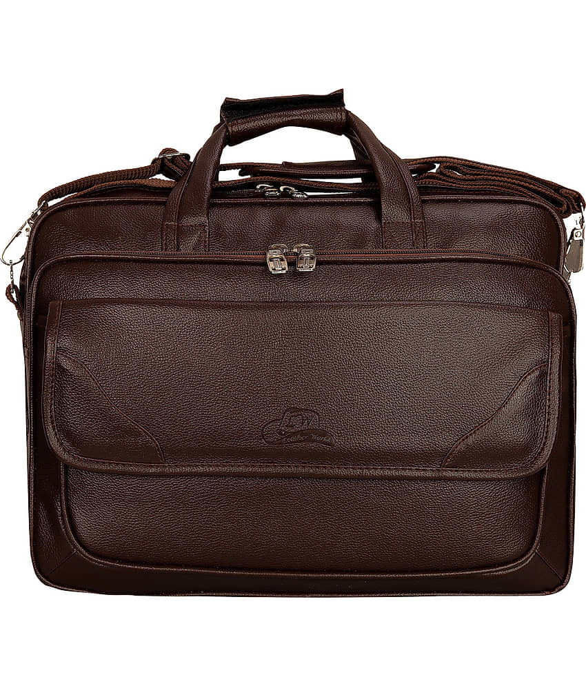 Leather World Classic 22Ltrs Brown P.U. Office Bag view 2