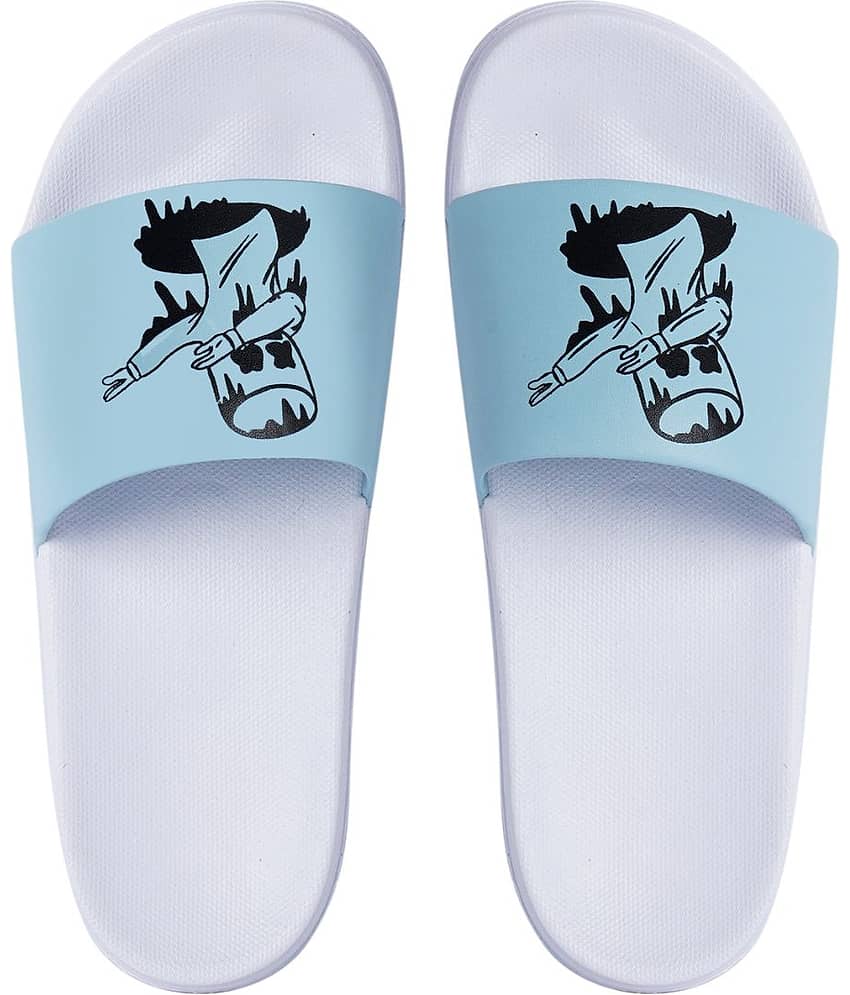PERY PAO Blue Men's Slide Flip Flop view 2