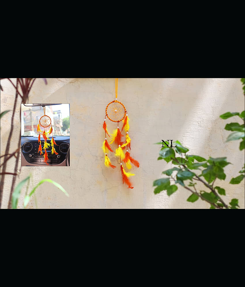 Zimka - Multicolor Feather Dream Catcher - Pack of 1 ( 17 X 7 cms ) view 2