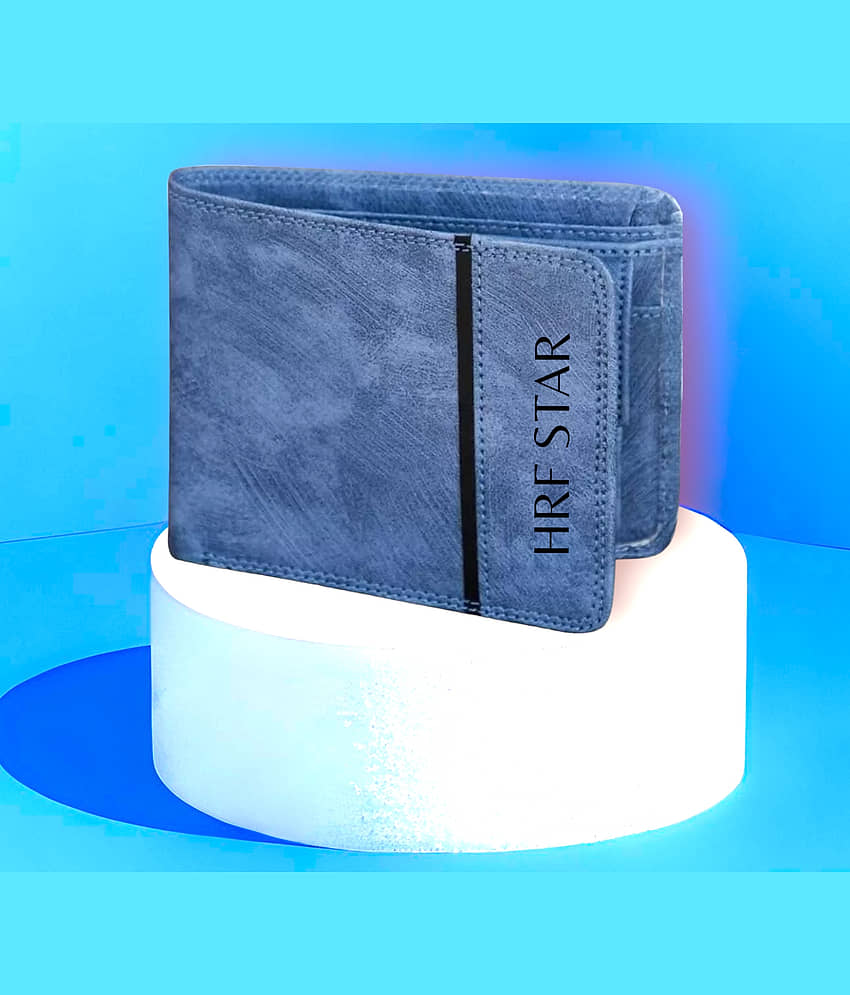 HRFSTAR PU Solid Men's Regular Wallet With 4 Slots For Card ( Blue , Pack of 1 )