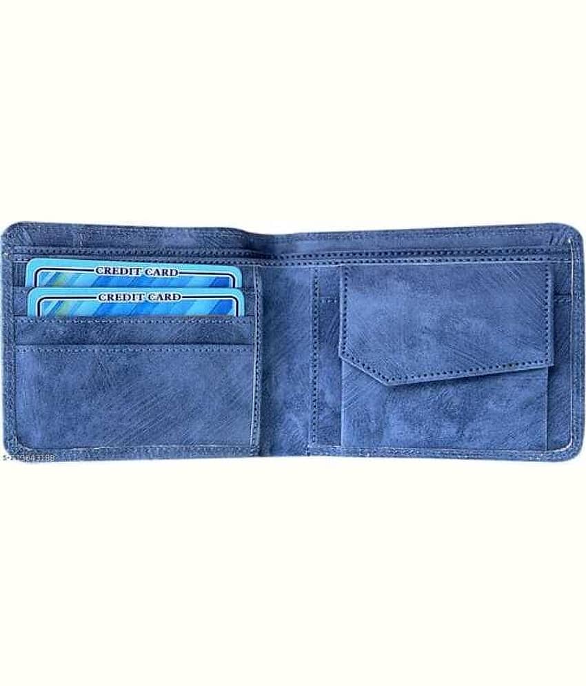 HRFSTAR PU Solid Men's Regular Wallet With 4 Slots For Card ( Blue , Pack of 1 ) view 2