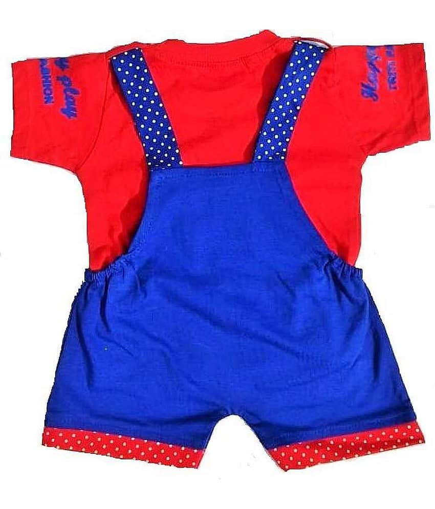 TRITI Unisex for Baby Cotton Blend Dungaree Sets ( Blue ) view 2